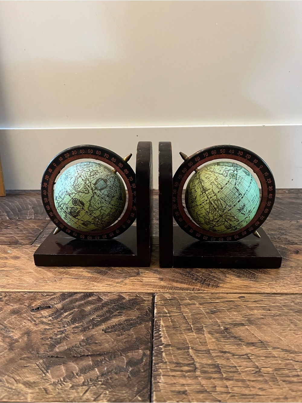 Vintage World Globe Bookends